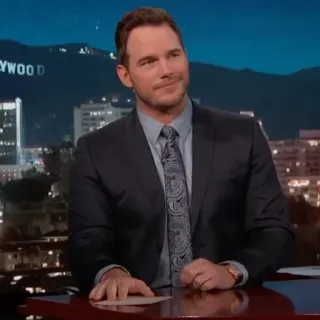🐁 Chris Pratt Chris Pratt, aktor, Hollywood, talk show, selebriti telegram sticker