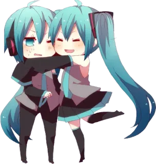 👫 Hatsune Miku อนิเมะ, มังงะ, จิบิ, โวคาลอยด์, น่ารัก, คาวาอิ telegram sticker
