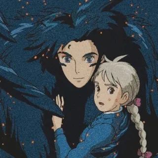 ❤️ Howl Howl's Moving Castle Anime, Fantasy, Animation, Paar, Das wandelnde Schloss, Studio Ghibli telegram sticker