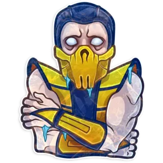 🥶 Sub-Zero Mortal Kombat Videogame, Vechten, Ninja, IJs, Krijger telegram sticker