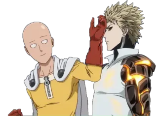 😃 Saitama One-Punch Man Anime, Saitama, One-Punch Man, Genos, Luta, Heróis telegram sticker