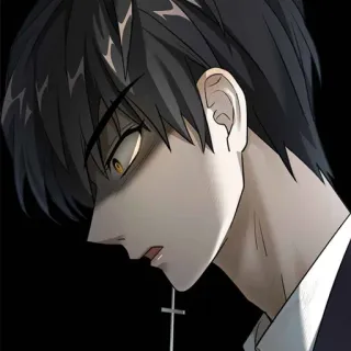 🌑 anime, character, dark hair, male, man telegram sticker