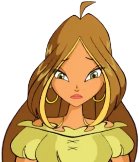 🙁 Flora Winx Club fada, desenho animado, magia, animação telegram sticker