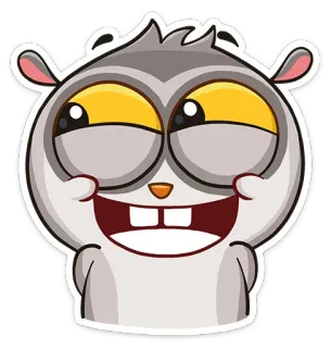 😬 dessin animé, animal, joyeux, autocollant, drôle, personnage, mignon whatsapp sticker