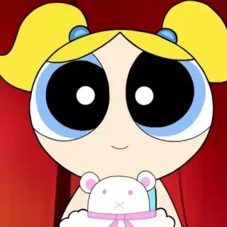 👀 Bubbles The Powerpuff Girls Bolhas, As Meninas Superpoderosas, desenho animado, fofo telegram sticker