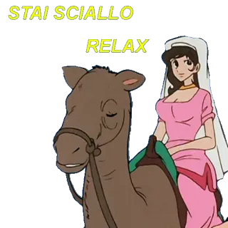 🐪 STAI SCIALLO
RELAX Cartoon, Kamel, Entspannen, Frau, Arabisch telegram sticker