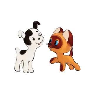 👯 cartoon, dog, cat, animals, cute, friendship telegram sticker
