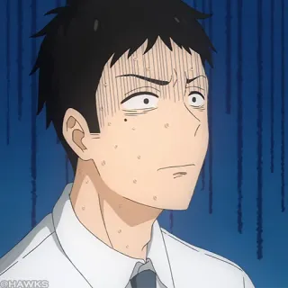 🎏 Anime, Sueur, Nerveux, Inquiet, Mâle telegram sticker