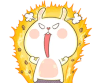 😡 кролик, гнев, ярость, мультфильм, животное, бешенство telegram sticker