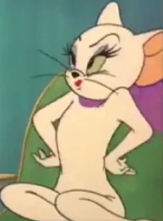😤 Toots Tom and Jerry Мультфильм, Мышь, Женственный, Анимированный, Кот, Toots whatsapp sticker