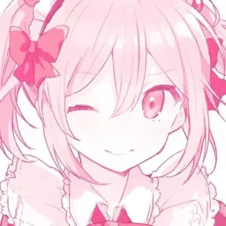 🍓 Anime, Rosa, Ragazza, Carino, Kawaii, Manga, Illustrazione whatsapp sticker