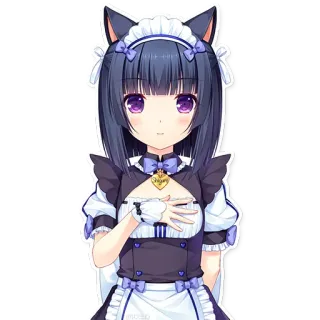 👀 anime, catgirl, maid, manga, cute whatsapp sticker