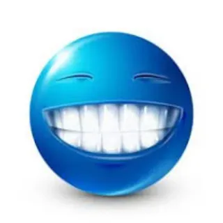 😁 Emoji, Bleu, Sourire, Dents telegram sticker