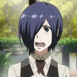 🪁 Touka Kirishima Tokyo Ghoul อนิเมะ, โทวกะ, คิริชิมะ, โตเกียวกูล, โกรธ, กูล telegram sticker