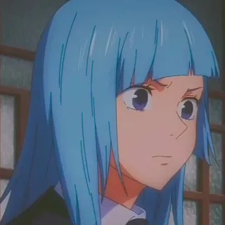 👾 anime, blue hair, female, woman, cartoon telegram sticker