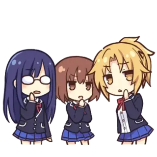 😶 Anime, Chibi, Mignon, Écolières, Kawaii whatsapp sticker