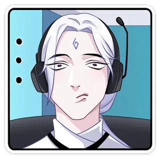 😶 อนิเมะ, ตัวละคร, เกมเมอร์, หูฟัง, อวตาร telegram sticker