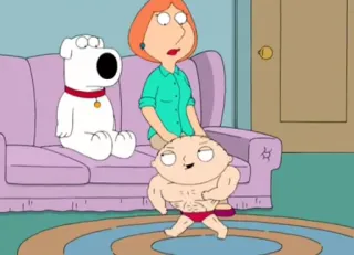 😉 Stewie Griffin Family Guy cartoon, tv show, comedy, animated, muscles, baby, family telegram sticker