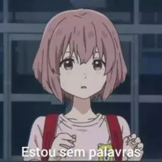 😧 Estou sem palavras anime, gadis, terkejut, rambut pink telegram sticker