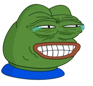😬 Pepe the Frog meme, pepe, frog, internet, cartoon, cry, laugh telegram sticker