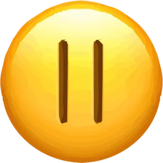 😑 Pause, Knopf, Gelb, Symbol whatsapp sticker