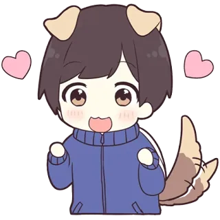 🥰 chibi, kawaii, anime, dog, cute, animal, cartoon telegram sticker
