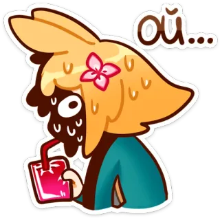 😬 ой... 漫画, 飲む, ジュース, 花, ロシア, 可愛い whatsapp sticker