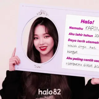 🥺 Karim Halo!
Namahu KARIM
Ahu lahir tahun 20
Daya tarik utamak
Wajah dingin, hati
hangat
Ahu paling cantik sac
rambutku diikat aca wanita, potret, kecantikan, selfie, gadis telegram sticker