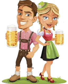 🍻 birra, tedesco, tradizionale, cartoni animati, coppia telegram sticker