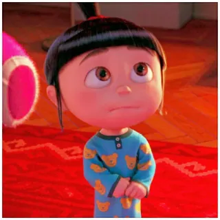 😶 Agnes Despicable Me kartun, animasi, gadis, Agnes, Despicable Me, piyama, karakter telegram sticker