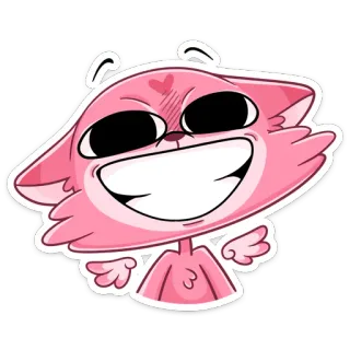 ☺️ desenho animado, gato, rosa, feliz, adesivo telegram sticker