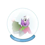 🔮 Monster, Schneekugel, süß, lila, Cartoon telegram sticker