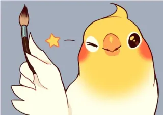 😊 oiseau, perroquet, calopsitte, mignon, animal, dessin animé whatsapp sticker
