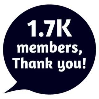 ❤ 1.7K members, Thank you! danke, mitglieder, feier, community, wertschätzung whatsapp sticker