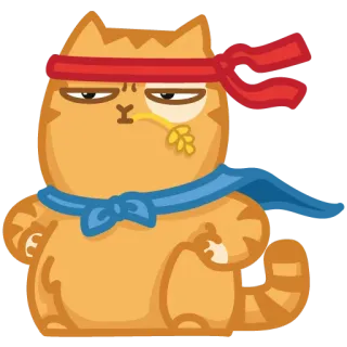 🌾 cat, animal, headband, scarf, orange telegram sticker
