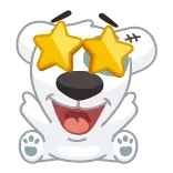 🤩 gấu, hoạt hình, mắt sao, dễ thương, hài hước, vui vẻ whatsapp sticker