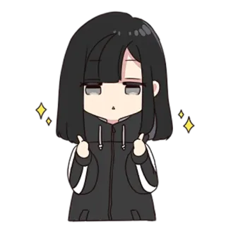 👍 Anime, Dibujos animados, Chica, Lindo, Pegatina, Personaje, Mujer whatsapp sticker