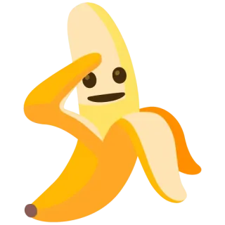 🫡 กล้วย, ผลไม้, การ์ตูน, อีโมจิ, อาหาร telegram sticker