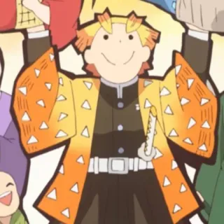 💛 Zenitsu Agatsuma Demon Slayer Zenitsu, Demon Slayer, anime, cartoon, funny whatsapp sticker