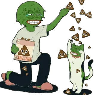 📎 Pepe the Frog BUG PRO pepe, meme, meme de internet, rana, dibujo animado, sticker whatsapp sticker