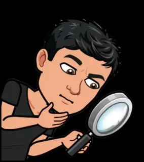 🔍 cartoon, magnifying glass, search, bitmoji, investigation, searching telegram sticker