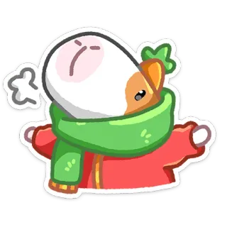 🥶 Cartoon, Meerschweinchen, Winter, Schal, süß, Tier whatsapp sticker