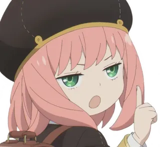 👆 Anya Forger Spy x Family Anime, Anya Forger, Spy x Family, imut, karakter, kartun whatsapp sticker
