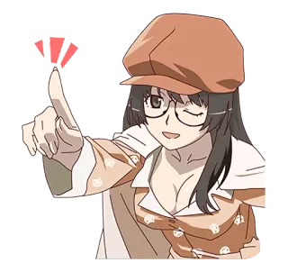 ☝ 애니메이션, 캐릭터, 안경, 만화, 귀여운, 미술, 소녀 telegram sticker