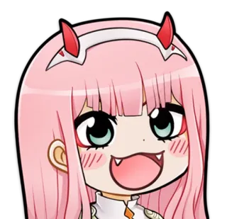 🙂 Zero Two Darling in the Franxx Anime, Cartoon, Chibi, Süß, Zero Two, Darling in the Franxx whatsapp sticker