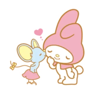 👩 My Melody Kartun, Lucu, Sanrio, Tikus, Merah Muda telegram sticker