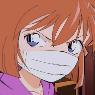 🤨 Anime, Kreskówka, Dziewczyna, Maska, Portret, Postać, Ilustracja telegram sticker