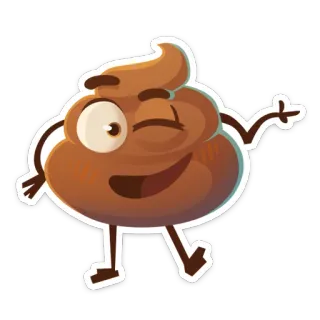 😉 emoji, cocô, marrom, engraçado, desenho animado, fofo, quadrinhos telegram sticker