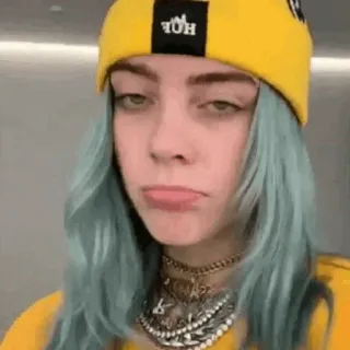 🌊 Billie Eilish Billie Eilish, piosenkarka, celebrytka, gwiazda pop, muzyka, portret telegram sticker