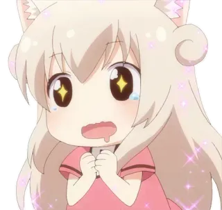 😍 อนิเมะ, น่ารัก, ร้องไห้, ประกาย, หู whatsapp sticker